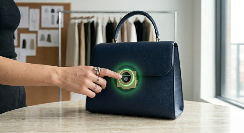Biometric-secured luxury handbag for women 2026