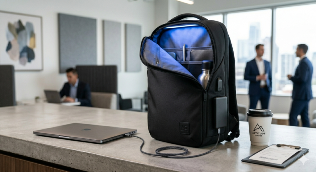 Self-sanitizing tech backpack for men with UV-C cleaning 2026