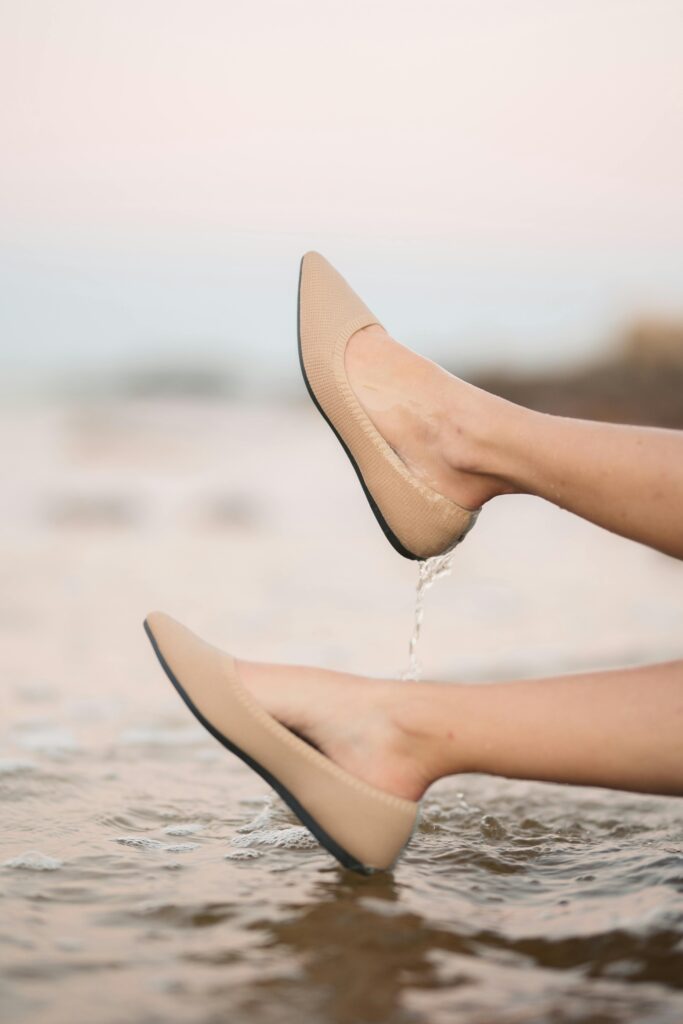 3D-printed breathable ballet flats for women in beige with cloud-sole technology 2026 trends